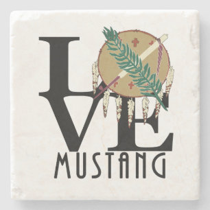 Dessous-de-verre En Pierre LOVE Mustang Oklahoma