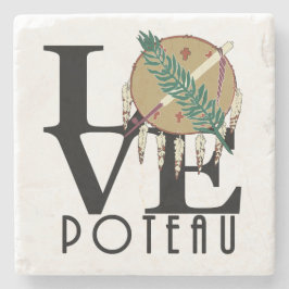 Dessous-de-verre En Pierre LOVE Poteau Oklahoma