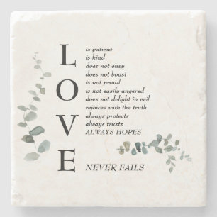 Dessous-de-verre En Pierre Love Scripture Définition Foliage