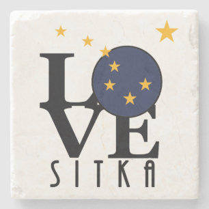 Dessous-de-verre En Pierre LOVE Sitka Alaska