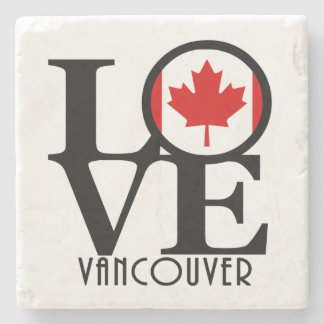 Dessous-de-verre En Pierre LOVE Vancouver (drapeau du Canada)