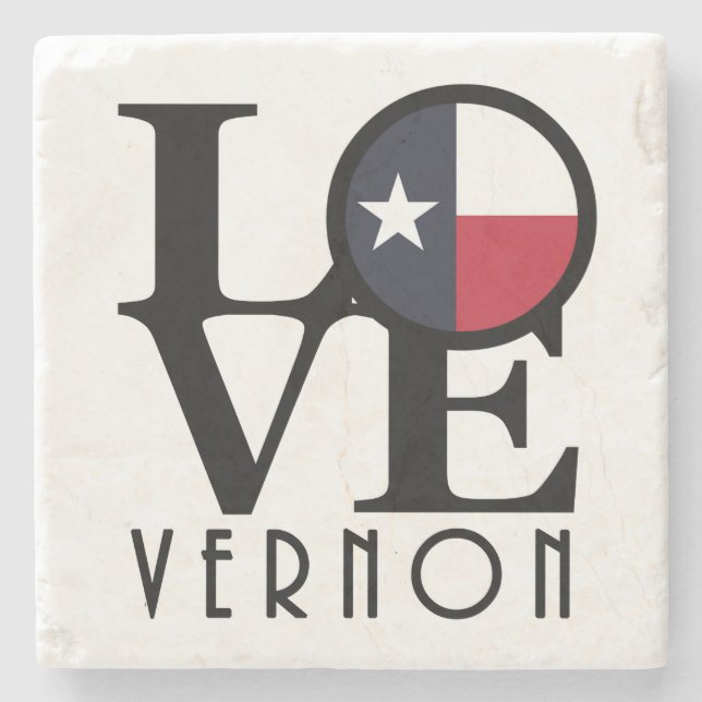 Dessous-de-verre En Pierre LOVE Vernon Texas (Devant)