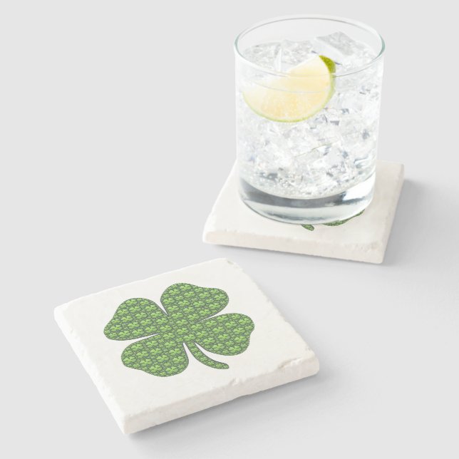 Dessous-de-verre En Pierre Lucky Irish Clover (Côté)