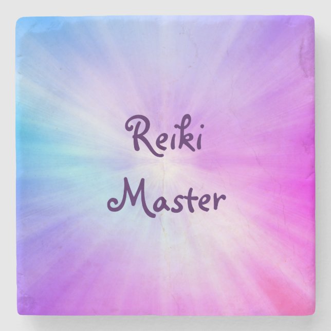 Dessous-de-verre En Pierre Lumière violette Reiki Master design (Devant)