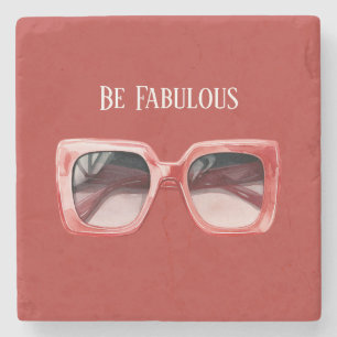 Dessous-de-verre En Pierre Lunettes de soleil rouges fabuleuses
