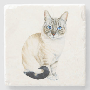 Dessous-de-verre En Pierre Lynx Point Siamese Chat