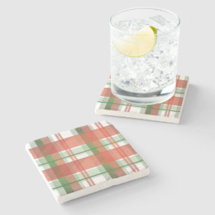 Dessous-de-verre En Pierre Madras Plaid Noël