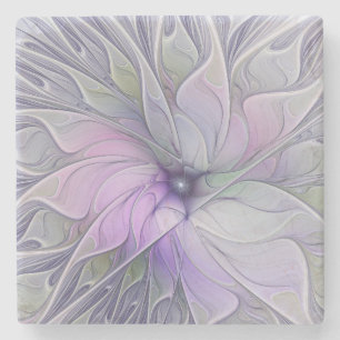 Dessous-de-verre En Pierre Magnifique beauté moderne abstraite fleur d'art fr