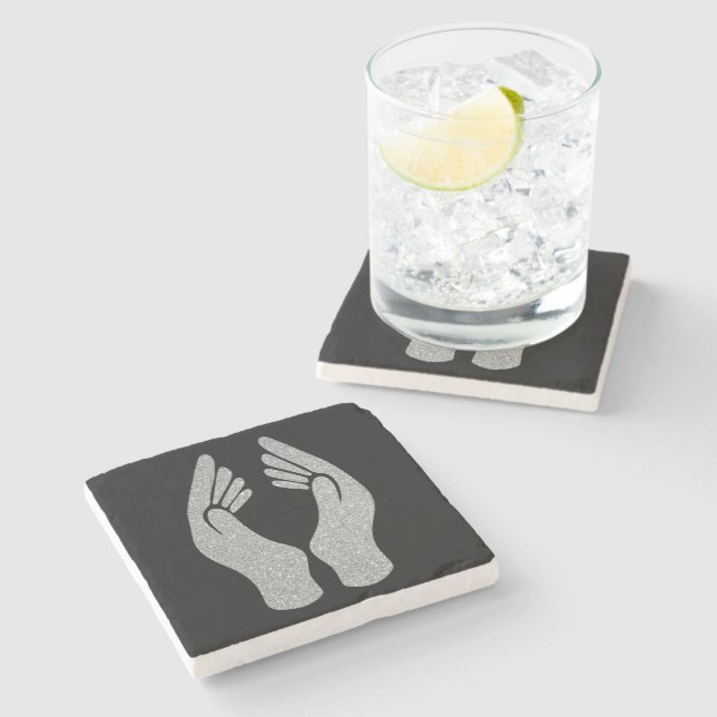 Dessous-de-verre En Pierre Mains de diamant (Côté)