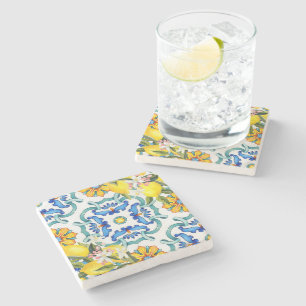 Dessous-de-verre En Pierre Majolica tuiles citrons douche nuptiale faveurs
