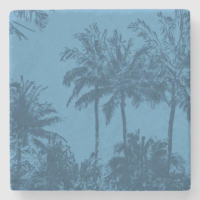 Dessous-de-verre En Pierre Makena Beach Hawaiian Sketchy Palms (Devant)