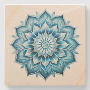 Dessous-de-verre En Pierre Mandala bleu