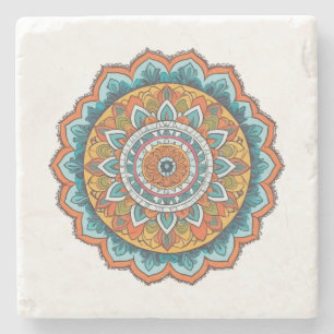 Dessous-de-verre En Pierre mandala de diverses couleurs