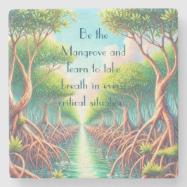 Dessous-de-verre En Pierre Mangrove & Quote