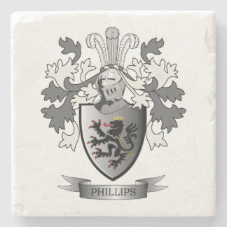 Dessous-de-verre En Pierre Manteau de crête de famille de Phillips des bras