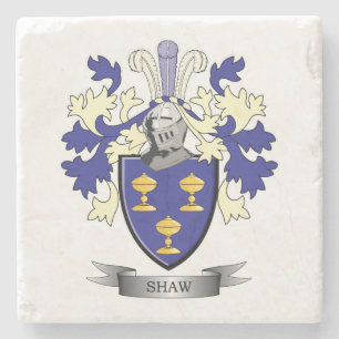 Dessous-de-verre En Pierre Manteau de crête de famille de Shaw des bras