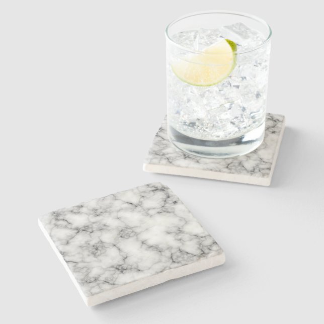 Dessous-de-verre En Pierre Marbre blanc (Côté)