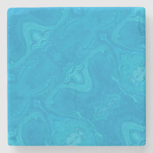Dessous-de-verre En Pierre Marbre Bleu Abstrait Personnalisé 