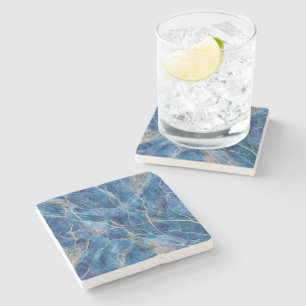Dessous-de-verre En Pierre Marbre bleu or assez