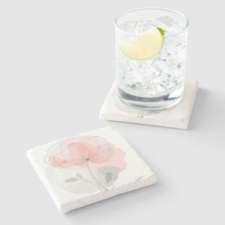 Dessous-de-verre En Pierre Marbre de Flower