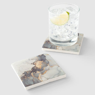 Dessous-de-verre En Pierre Marbre noir or assez
