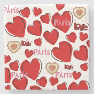Dessous-de-verre En Pierre Marbre Pierre Dessous de verre Saint Valentin Pari