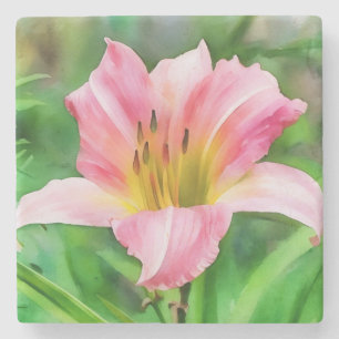 Dessous-de-verre En Pierre Marbre rose Lily Art