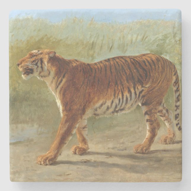 Dessous-de-verre En Pierre Marche royale du tigre (par Rosa Bonheur) (Devant)