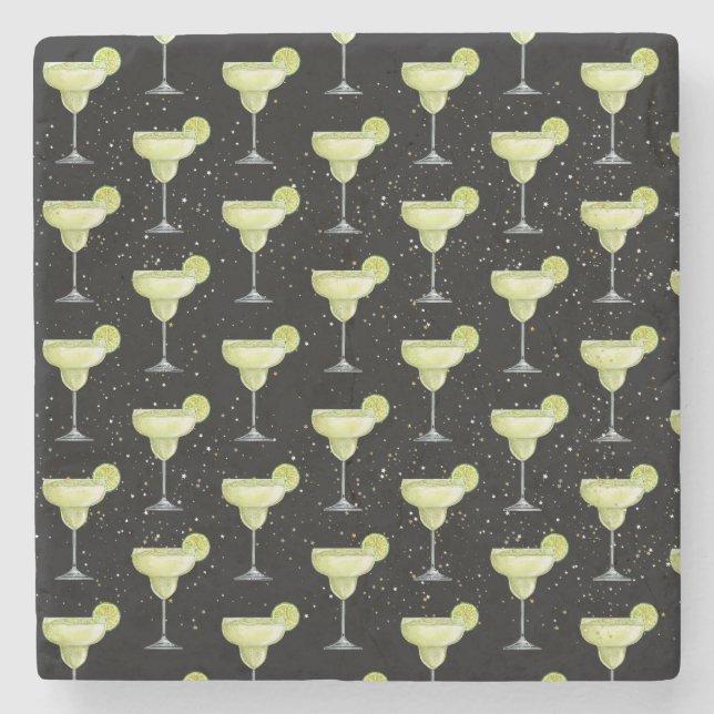 Dessous-de-verre En Pierre Margarita Cocktail Motif (Devant)