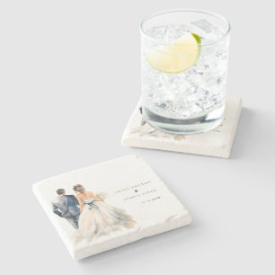 Dessous-de-verre En Pierre Mariage aquarelle Couple Mariage