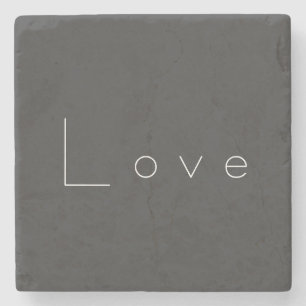 Dessous-de-verre En Pierre Mariage d'amour gris blanc élégant