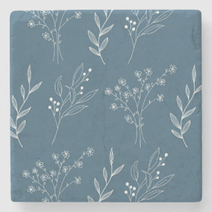 Dessous-de-verre En Pierre Marine Corner Floral Boho Mariage