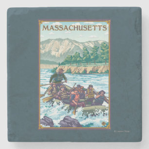 Dessous-de-verre En Pierre MassachusettsRiver transportant la scène par