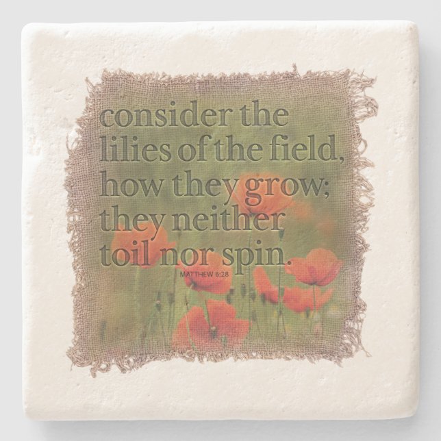 Dessous-de-verre En Pierre MATTHEW 6:28 - Coaster (Devant)