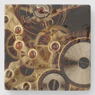 Dessous-de-verre En Pierre Mécanisme de Montre Ancienne