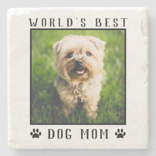 Dessous-de-verre En Pierre Meilleure Maman de Chien au Monde Empreintes de Pa