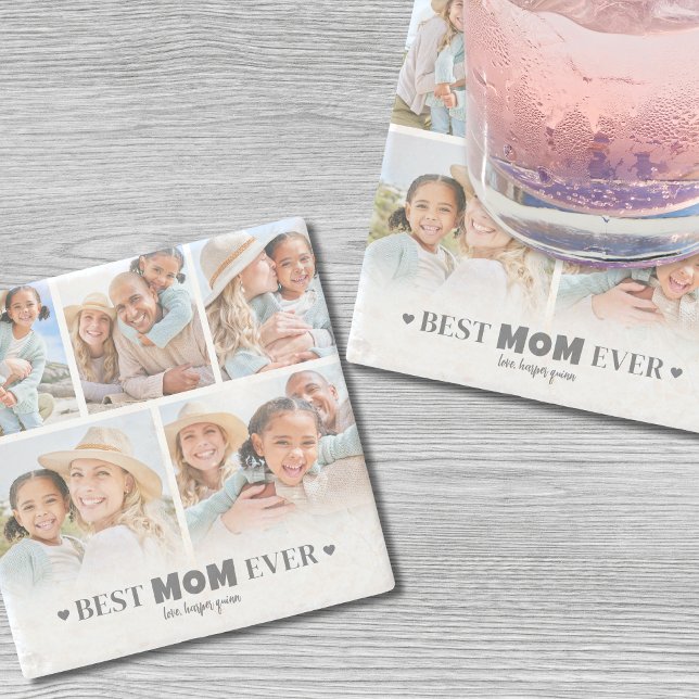 Dessous-de-verre En Pierre Meilleure Maman Photo (Best Mom Photo Stone Coaster )
