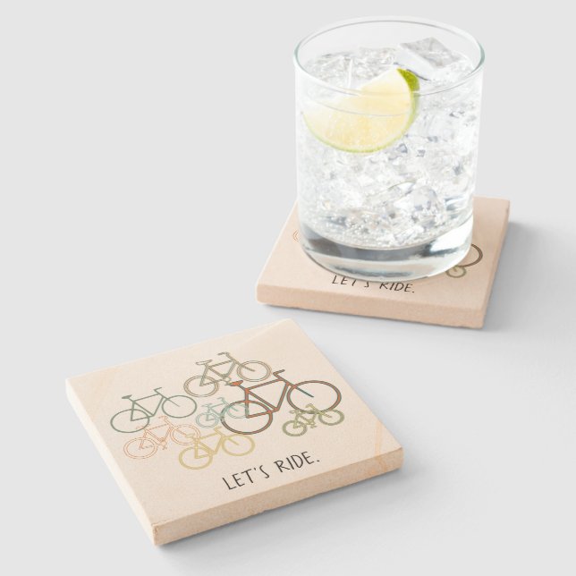 Dessous-de-verre En Pierre Mélange à vélo On fait le tour (Côté)