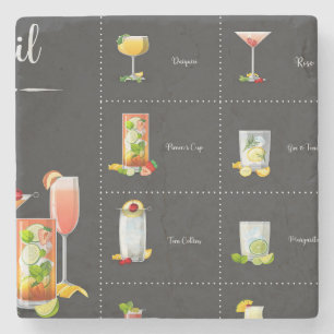 Dessous-de-verre En Pierre Menu Cocktail