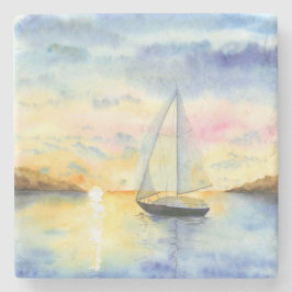 Dessous-de-verre En Pierre Mer au coucher du soleil