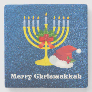 Dessous-de-verre En Pierre Merry Chrismukkah Dessous de verre
