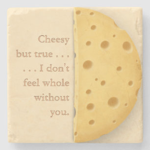 Dessous-de-verre En Pierre Message Cheesy personnalisé Charming Cheese Lover