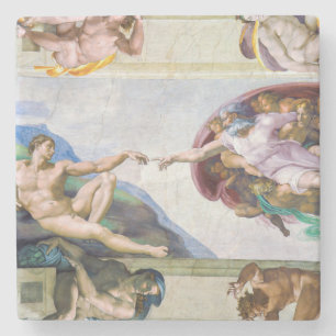 Dessous-de-verre En Pierre Michelangelo - Création d'Adam, Chapelle Sixtine