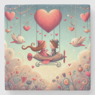 Dessous-de-verre En Pierre Mignonne bémol Saint Valentin hydravion
