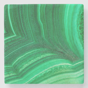 Dessous-de-verre En Pierre Minéral de Malachite vert brillant