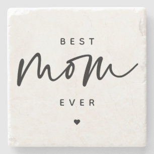 Dessous-de-verre En Pierre Minimaliste Meilleure maman jamais élégante Typo