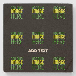 DESSOUS-DE-VERRE EN PIERRE MODÈLE DE TEXTE D'IMAGE NOIRE SIMPLE ET MODERNE
