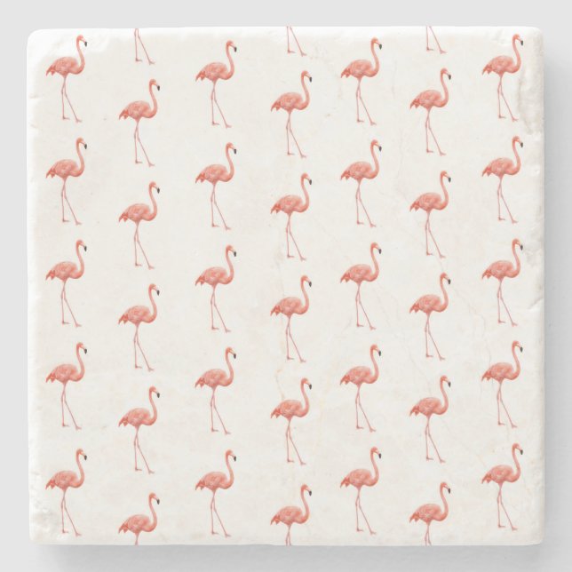 Dessous-de-verre En Pierre Modèle Flamingo rose féminin (Devant)