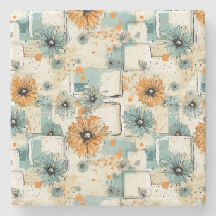 Dessous-de-verre En Pierre Modèle floral vintage (3)