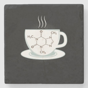Dessous-de-verre En Pierre Molécule de caféine chimique